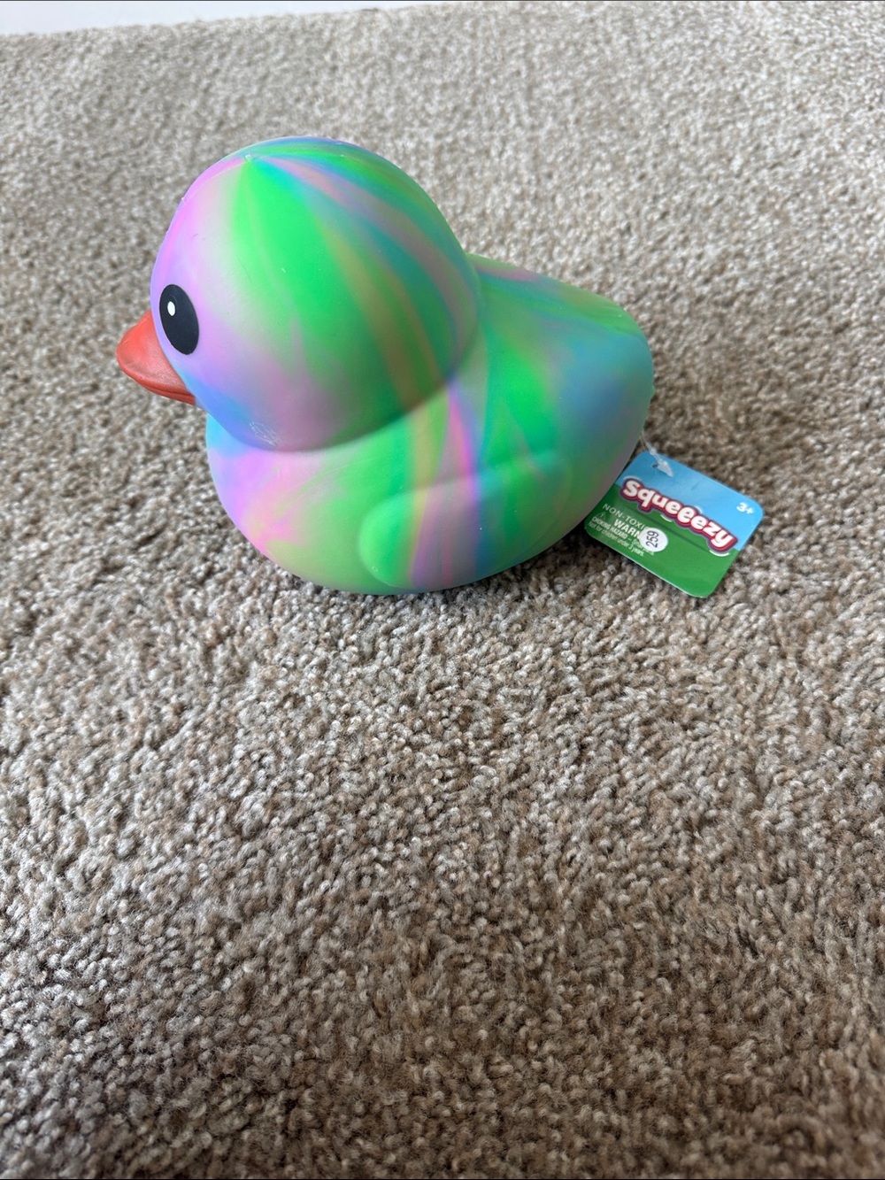 Tie-Dye Green Rubber Duck Bath Toy